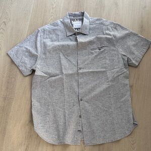 Denim & Flower Ricky Singh Men’s Gray Button Down Short Sleeve Shirt | Size L